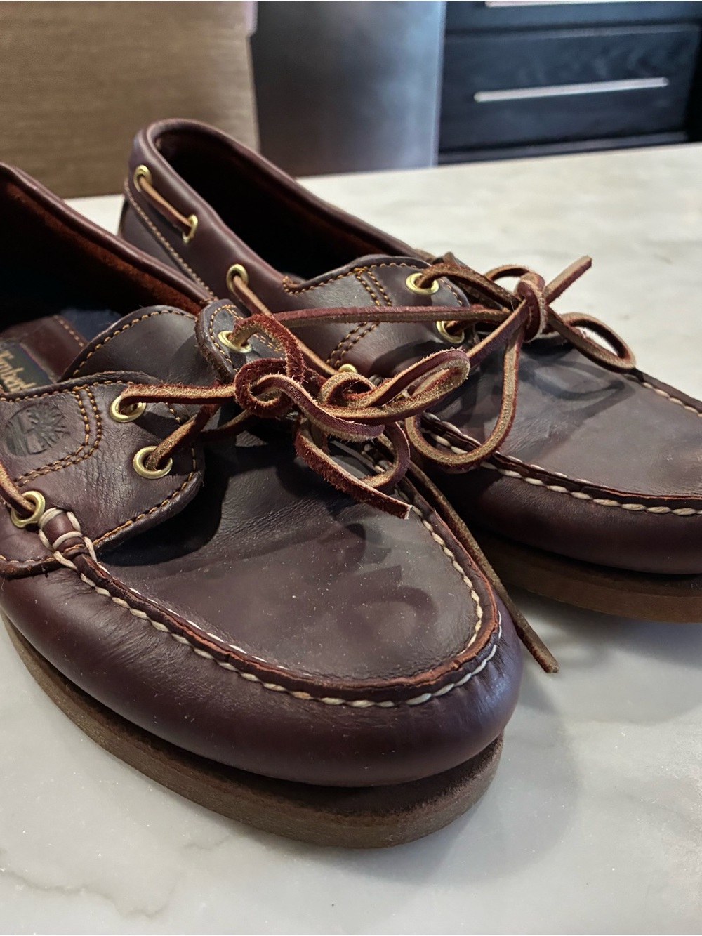 Timberland Classic 2-Eye Brown Leather Boat Shoes, Women's 7.5